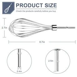 Kitchen Hand Mixer Whisk Attachments KHMPW Stainless Steel Pro Whisk Egg Beater-Hand Mixer Turbo Beaters Replaces KHM512BM,AP5644233,PS4082859,KHM2B By MIFLUS -Peugeot Shop 41ZnYINXi3L