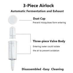 Brewland 6 Packs 3 Piece Airlocks For Fermenting With #6 Stoppers And Grommets, Air Lock Ferment For Beer Wine Making, Home Brew Bubble Airlock For Fermentation Carboy (6 Airlock+4 Bung+8 Grommet Set) -Peugeot Shop 41Zotin03JL