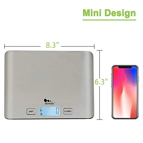 Digital Kitchen Food Scale 11 Lb Grams And Ounces Small Stainless Steel Backlit Silver For Cooking And Baking (Batteries Included) 5 Digital Kitchen Food Scale 11 Lb Grams And Ounces Small Stainless Steel Backlit Silver For Cooking And Baking (Batteries Included) - Image 5