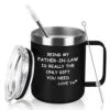 Being My Father-in-Law Stainless Steel Coffee Mug, Father's Day, Birthday, Christmas Gift For Father In Law, Dad, Father, Step Dad, Daddy, Insulated Coffee Mug With Lid And Handle, Black