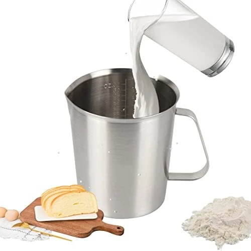 Measuring Cups With Handle Food Grade 304 Stainless Steel Baking Measuring Cups, 2 Measuring Scales - Ounce ML, 16 24 32 OZ (2000ml/67oz) 8 Measuring Cups With Handle Food Grade 304 Stainless Steel Baking Measuring Cups, 2 Measuring Scales - Ounce ML, 16 24 32 OZ (2000ml/67oz) - Image 8