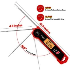 Chooone Waterproof Instant Read Meat Thermometer With Probe, Meat Temperature Thermometer With Backlight & Calibration, Digital Cooking Food Meat Candy Thermometer For Grill Candy Kitchen BBQ Smoker -Peugeot Shop 41a0r5VLClL