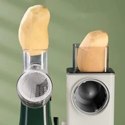 Otary Vegetable Cutter + Cheese Grater - ERGONOW Vegetable Shredder Round Mandoline Slicer, Grater, Salad Maker - Suction Base - Vegetable, Fruit, Cookie, OREO, Nuts (6x2 Blades, White) -Peugeot Shop 41a1UfTyY9L