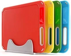 Plastic Cutting Board, Set Of 4 With Storage Stand, Color Box Packed, BPA-Free, Preventing Cross-contamination Of Different Food Types, Dishwasher Safe 15 Plastic Cutting Board, Set Of 4 With Storage Stand, Color Box Packed, BPA-Free, Preventing Cross-contamination Of Different Food Types, Dishwasher Safe -Peugeot Shop 41a1qJu6cNL. AC