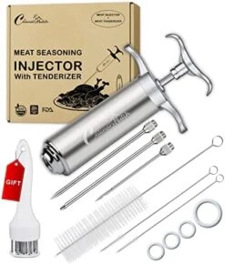 Culinary Hutch Meat Injector Syringe With Meat Tenderizer - 304-Stainless Steel Meat Injector Syringe Kit, 3 Needles, 3 Brushes, O-Rings Set - Grilling, BBQ Accessories, 2-oz Large Capacity Barrel -Peugeot Shop 41a4Y b9y8L. AC