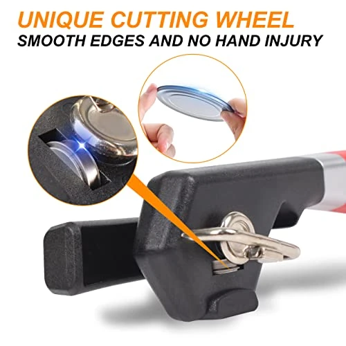 Multifunctional Safe Cut Can Opener & Bottle Opener, Ergonomic Smooth Edge Can Opener With Magnetic Lid Catch, Easy Grip, Effortless Can Opener For Kitchen & Restaurant (Red + Black) 3 Multifunctional Safe Cut Can Opener & Bottle Opener, Ergonomic Smooth Edge Can Opener With Magnetic Lid Catch, Easy Grip, Effortless Can Opener For Kitchen & Restaurant (Red + Black) - Image 3