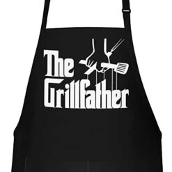APRON DADDY Aprons For Men - The Grillfather - BBQ Apron For Grilling - Extra Large 1 Size Fits All - Poly/Cotton Apron With 2 Pockets - Grill Father Gift For Cooking Dad, Husband -Peugeot Shop 41a4wMI7RNL