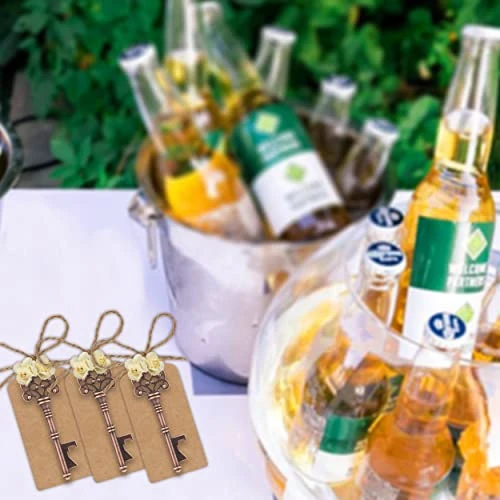 Key Open Wedding Favor Bottle Opener Keys Wedding Gift Set With Escort Tag Cards, Paper Roses, And Ropes - Vintage Key Bottle Opener Wedding Favor - Bottle Opener (50 Pack) 3 Key Open Wedding Favor Bottle Opener Keys Wedding Gift Set With Escort Tag Cards, Paper Roses, And Ropes - Vintage Key Bottle Opener Wedding Favor - Bottle Opener (50 Pack) - Image 3