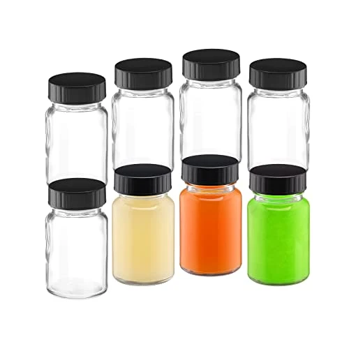 2oz Glass Jars With Lids - Glass Shot Bottles Set For Liquids, Juicing, Ginger Shot, Sample - Small Containers With Screw Caps - Clear Mini Round Bottles - Leakproof/Wide Mouth - 8 Pack 1 2oz Glass Jars With Lids - Glass Shot Bottles Set For Liquids, Juicing, Ginger Shot, Sample - Small Containers With Screw Caps - Clear Mini Round Bottles - Leakproof/Wide Mouth - 8 Pack