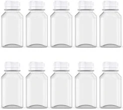 10 Pcs 5 Ounce Juice Bottles Plastic Milk Bottles Bulk Beverage Containers With Tamper Evident Caps Lids White For Milk, Juice, Drinks And Other Beverage Containers -Peugeot Shop 41a5yKEzkdL. AC