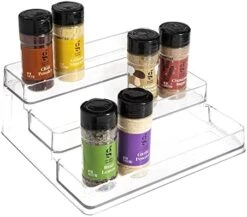 SIMPLEMADE Clear Spice Rack - 2 Pack Three-Tiered Shelf, Countertop, And Cabinet Storage And Spice Organizer For Kitchen, Bathroom, Bedroom, And Office, Home Storage And Organization Solutions -Peugeot Shop 41a6CwgesSL. AC