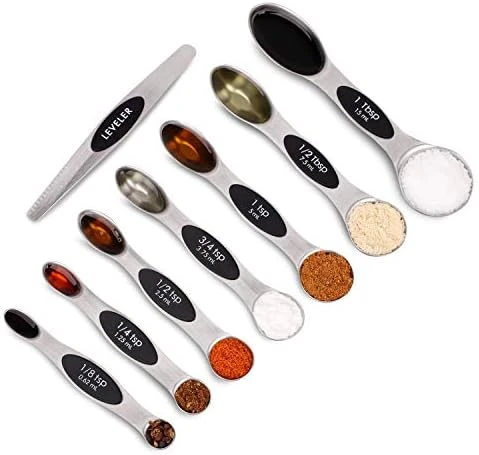 Magnetic Measuring Spoons Set, Dual Sided, Stainless Steel, Fits In Spice Jars, Multi-Color, Set Of 8 5 Magnetic Measuring Spoons Set, Dual Sided, Stainless Steel, Fits In Spice Jars, Multi-Color, Set Of 8 - Image 5