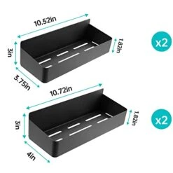 Taozun 4 Pack Magnetic Spice Rack For Refrigerator - Spices Rack Organizer For Fridge Kitchen, Moveable Spice Shelf, Black -Peugeot Shop 41a8JQUNieL