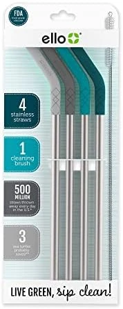 Impact Reusable Stainless Steel Straws With Cleaning Brush, 4 Piece, June Breeze 8 Impact Reusable Stainless Steel Straws With Cleaning Brush, 4 Piece, June Breeze - Image 8