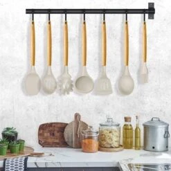 Kitchen Utensils Set, 33 Pcs Non-Stick Silicone Cooking Utensils Set, Heat-Resistant Silicone, Wooden Utensils For Cooking, Kitchen Gadgets Spatula Set, Apartment Essentials Kitchen Set (Khaki) -Peugeot Shop 41aOfcFLLoL