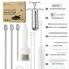 Culinary Hutch Meat Injector Syringe With Meat Tenderizer - 304-Stainless Steel Meat Injector Syringe Kit, 3 Needles, 3 Brushes, O-Rings Set - Grilling, BBQ Accessories, 2-oz Large Capacity Barrel