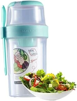 Salad Meal Shaker Cup, 560ml 2 Layers Fresh Salad Cup With Fork & Salad Dressing Holder, Portable Fruit Vegetable Salad Container For School Office (Blue) 16 Salad Meal Shaker Cup, 560ml 2 Layers Fresh Salad Cup With Fork & Salad Dressing Holder, Portable Fruit Vegetable Salad Container For School Office (Blue) -Peugeot Shop 41aecJf6lWL. AC