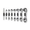 Ngeloo Measuring Spoons To Magnetic Measuring Spoons Set, Stackable Teaspoons Tablespoons,Stainless Steel,Double-sided Marked,Kitchen Gadgets Set Of 8 (Black)