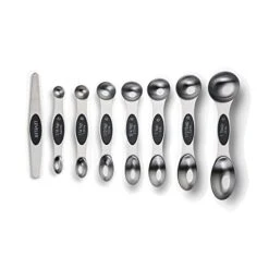 Ngeloo Measuring Spoons To Magnetic Measuring Spoons Set, Stackable Teaspoons Tablespoons,Stainless Steel,Double-sided Marked,Kitchen Gadgets Set Of 8 (Black)