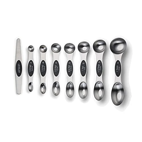 Ngeloo Measuring Spoons To Magnetic Measuring Spoons Set, Stackable Teaspoons Tablespoons,Stainless Steel,Double-sided Marked,Kitchen Gadgets Set Of 8 (Black) 1 Ngeloo Measuring Spoons To Magnetic Measuring Spoons Set, Stackable Teaspoons Tablespoons,Stainless Steel,Double-sided Marked,Kitchen Gadgets Set Of 8 (Black)