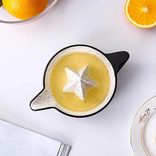 Manual Juicer Ceramic Citrus Press Juicer, Fruit Juicer Orange Lemon Lime Manual Hand Squeezer, Black 6 Manual Juicer Ceramic Citrus Press Juicer, Fruit Juicer Orange Lemon Lime Manual Hand Squeezer, Black - Image 6