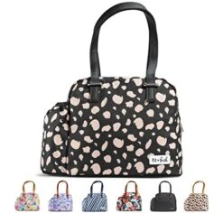 + Fresh Laketown Insulated Lunch Bag, Cooler Bag, For Women, Reusable Lunch Box, Perfect For Work, School, Beach & More, Black Cheetah