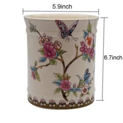 IMIFLA Utensil Crocks Extra Large Kitchen Utensil Holder For Countertop Ceramic Cooking Utensils Butterfly Ice Crack -Peugeot Shop 41atDQP8iyL