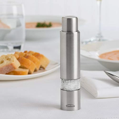 Stainless Steel 6 Inch One-Hand Thumb Mill Salt Grinder, 6", Silver 2 Stainless Steel 6 Inch One-Hand Thumb Mill Salt Grinder, 6", Silver - Image 2
