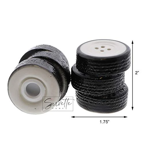 Construction Theme Salt And Pepper Shakers For Collectors Kitchen Décor - Tire 3 Construction Theme Salt And Pepper Shakers For Collectors Kitchen Décor - Tire - Image 3
