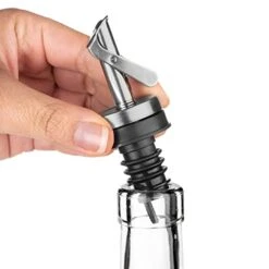 Replacement Olive Oil Dispenser Spout For .6” Bottle Opening - Oil Pourer Dimensions 3.25”H X 1.25”L X 1.25”W - Stainless Steel Automatic Closure Keeps Oil Fresh (Set Of 2) -Peugeot Shop 41b5jAP9uwL