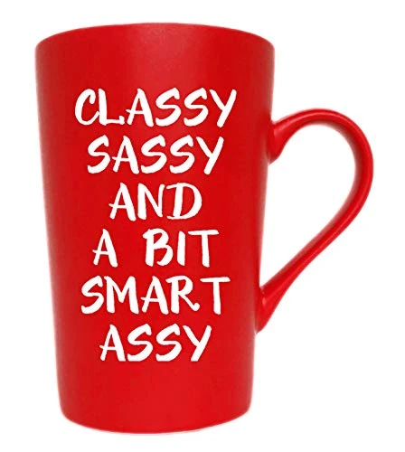 Funny Christmas Gifts Coffee Mug For Friend Coworker Sister, Classy Sassy And A Bit Smart Assy Inspirational Gifts Cute Cup, Red 12 Oz 1 Funny Christmas Gifts Coffee Mug For Friend Coworker Sister, Classy Sassy And A Bit Smart Assy Inspirational Gifts Cute Cup, Red 12 Oz