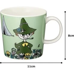 Arabia RABIA Ceramic Moomin Mug Cup, 10 Floz – Snufkin Green -Peugeot Shop 41b7POexBoL