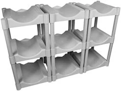 Bottle Buddy Water Racks - 3 And 5 Gallon Bottles - 4-Tray Jug Storage System - Free-Standing Organizer For Home, Office, Kitchen, Warehouse - Grey -Peugeot Shop 41b8 6opp9L. AC