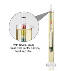 Circrane Hydrometer & Glass Test Jar Set, Triple Scale Alcohol Hydrometer With Glass Cylinder For Brew Beer, Wine, Mead And Kombucha, ABV, Brix And Gravity Test Kit, Home Brewing Supplies -Peugeot Shop 41bAKdVv9lL