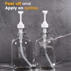 AisoNovo Farmhouse Style Bathroom Waterproof Labels For Containers - Organization Labels For Soap Dispenser Bottles - Farmhouse Style Decal Labels | Pack Of 12 Labels (6 Black & 6 White) -Peugeot Shop 41bHFeAhBSL