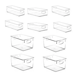 Storage Bins Clear Plastic Organizer Container Holders With Handles – Versatile For Kitchen, Refrigerator, Cleaning Supplies, Cabinet, Food Pantry, Bathroom Organization (Set Of 10, Clear) -Peugeot Shop 41bP0juvWYL