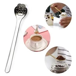 8-Pack Cat Paw Spoon 18/10 Stainless Steel Teaspoons, Sugar, Coffee, Cake, Dessert, Ice Cream Spoon Stirring Spoon, 5.9 Inch 9 8-Pack Cat Paw Spoon 18/10 Stainless Steel Teaspoons, Sugar, Coffee, Cake, Dessert, Ice Cream Spoon Stirring Spoon, 5.9 Inch -Peugeot Shop 41bVqpr5rdS