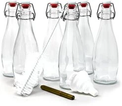 Set Of 6| 17 Oz Round Glass Bottle Set With Airtight Swing Top Stoppers | Home Brewing Bottles For Kombucha - Beer - Limoncello | Swing Top Glass Bottles Includes Brush, Funnel And Marker 11 Set Of 6| 17 Oz Round Glass Bottle Set With Airtight Swing Top Stoppers | Home Brewing Bottles For Kombucha - Beer - Limoncello | Swing Top Glass Bottles Includes Brush, Funnel And Marker -Peugeot Shop 41bcac8yrGL. AC