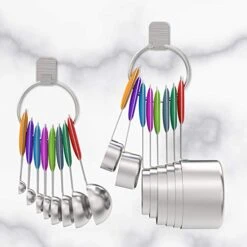 Measuring Cups & Spoons Set Of 16, Wildone Premium Stainless Steel Measuring Cups And Measuring Spoons With Colored Silicone Handle, Including 8 Nesting Cups, 8 Spoons, For Dry And Liquid Ingredient -Peugeot Shop 41ber5RT3OL