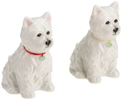 SS-CG-20885, 2.88 Inch Ceramic Westie Dog Salt And Pepper Shaker, Set Of 2