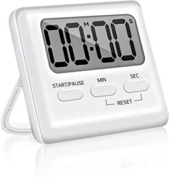 Magnetic Digital Timer, Senbos Kitchen Timers High Decibel Loud Alarm Countdown Timer Digital Timer Event Timer For Cooking, Silent Classroom Timer With Magnetic Back And Large Digits, White