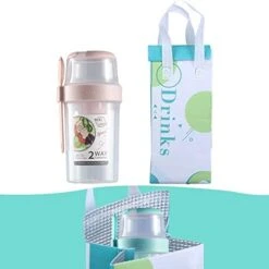 25.7oz Keep Fit Salad Meal Shaker Cup With Insulation Bag,Upgrade Fresh Salad Cup With Fork And Salad Dressing Holder Portable Fruit And Vegetable Salad Cups Container For Lunch (Blue, Large) -Peugeot Shop 41bhEVfrsnL. AC