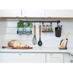 IDesign Austin Kitchen Metal Wall Organizer, Holds Spices, Utensils, Black -Peugeot Shop 41bqP8H6lOL