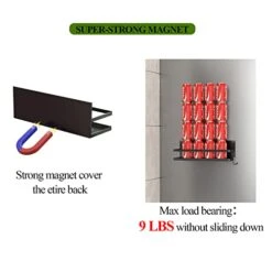 Alphyse Magnetic Spice Rack, 11.8 Inch Magnetic Shelf For Refrigerator, Strong Magnetic Fridge Organizer, Space Saving Magnetic Kitchen Organizer With 2 Removable Hooks (Black，2 Pack) -Peugeot Shop 41bxDBlzhSL