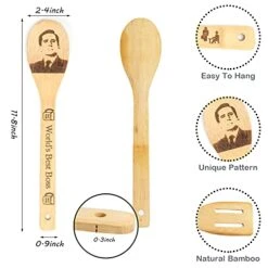 Office Wooden Spoons For Cooking, Bamboo Cooking Kitchen Utensils Set, The Office TV Show Merchandise, Housewarming Birthday Anniversary Kitchen Decor Present For Office Fan (5PCS) 9 Office Wooden Spoons For Cooking, Bamboo Cooking Kitchen Utensils Set, The Office TV Show Merchandise, Housewarming Birthday Anniversary Kitchen Decor Present For Office Fan (5PCS) -Peugeot Shop 41bxMl3BAdL