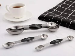 Magnetic Measuring Spoons Stainless Steel Set Of 5 Dual Sided StackableTeaspoon And Tablespoon For Measuring Dry And Liquid Ingredients -Peugeot Shop 41bxxynD8SL