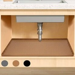 DIRZA Under Sink Mat For Kitchen Waterproof 34" X 22" Flexible Silicone Under Sink Tray For Drips, Leaks, Spills,1" Height Hold Up To 3.3 Gallons Of Water Black 18 DIRZA Under Sink Mat For Kitchen Waterproof 34" X 22" Flexible Silicone Under Sink Tray For Drips, Leaks, Spills,1" Height Hold Up To 3.3 Gallons Of Water Black -Peugeot Shop 41cEqxWnBHL. AC