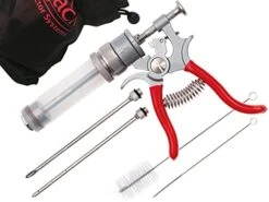 PitJack Magnum Meat Injector. Food Flavor Injection Syringe For Smoked BBQ Marinades And Meat Seasoning. 2 Needles For Pork Butt, Beef Brisket, Turkey Breast. 50ml Capacity. Made In The USA.