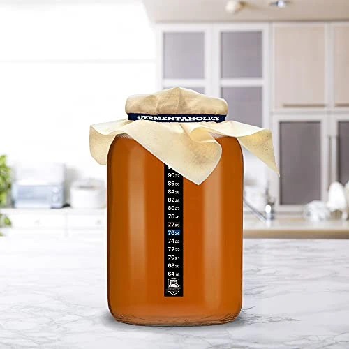 2 One-Gallon Glass Kombucha Jars With Breathable Muslin Cloth Covers, And Rubber Bands | 2 Pack Gallon Jars | Perfect SCOBY Home For Anyone Looking To Brew Their Own Kombucha | American-Made Glass Jar 6 2 One-Gallon Glass Kombucha Jars With Breathable Muslin Cloth Covers, And Rubber Bands | 2 Pack Gallon Jars | Perfect SCOBY Home For Anyone Looking To Brew Their Own Kombucha | American-Made Glass Jar - Image 6
