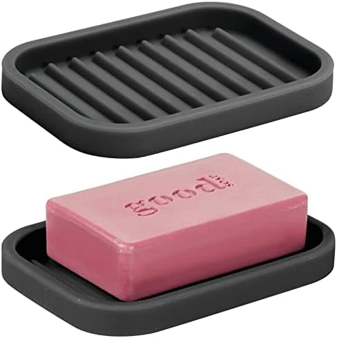 Silicone Kitchen Sink Storage Organizer Holder Tray For Sponges, Soap, Scrubber - Ribbed Base, Quick Dry, Waterproof, Non-Slip, Durable, Heat Resistant - Linelle Collection, 2 Pack, Black 10 Silicone Kitchen Sink Storage Organizer Holder Tray For Sponges, Soap, Scrubber - Ribbed Base, Quick Dry, Waterproof, Non-Slip, Durable, Heat Resistant - Linelle Collection, 2 Pack, Black - Image 10